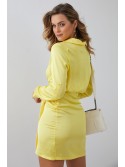 Shirt dress with a tied front, yellow FG642 - Online store - Boutique